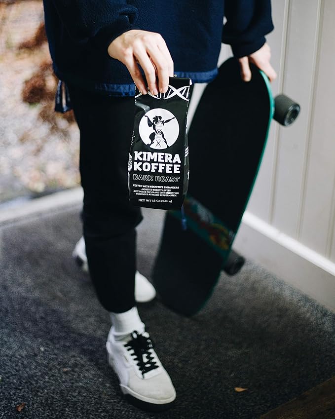 Kimera Koffee Dark Roast - Organic Ground Coffee Infused with Essential Brain Vitamins Ground (12oz)