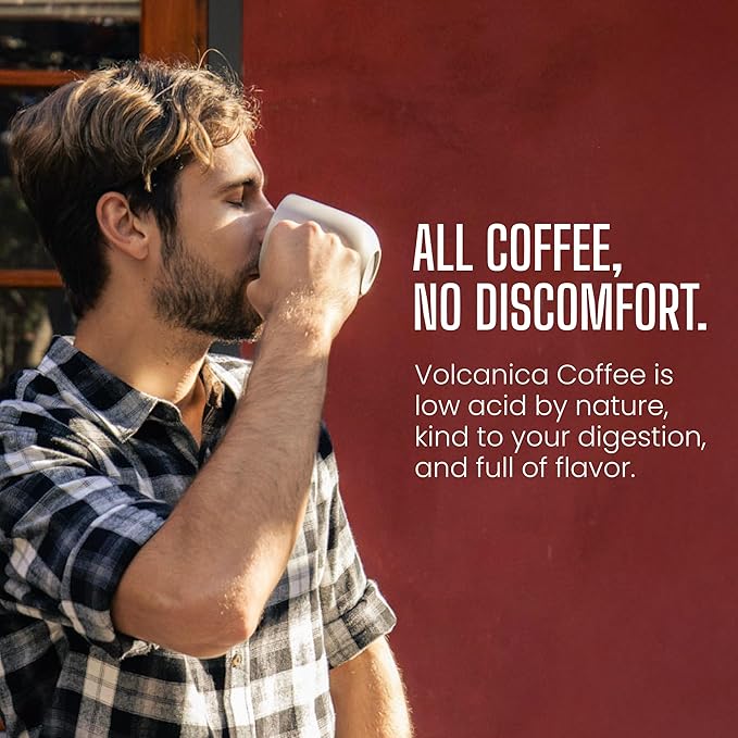 Volcanica Espresso Beans Decaf Coffee Dark Roast Whole Bean Coffee Bold Sweet Flavor Swiss Water Process Fresh Roasted Kosher Vegan Gluten-Free 16 oz