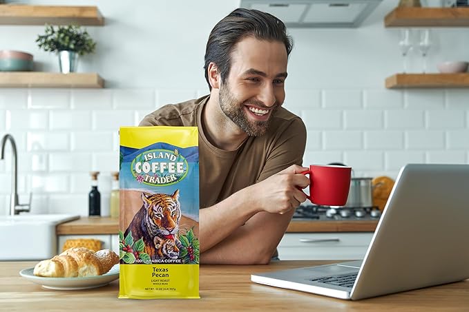 Magnum Exotics Island Hazelnut Ground Coffee - Flavored Hazelnut Medium Light Roast Coffee Grounds Gourmet Roasted Bulk Brew Rich &amp Smooth Flavor Fresh Roast - 32 oz (2 lb) Bag