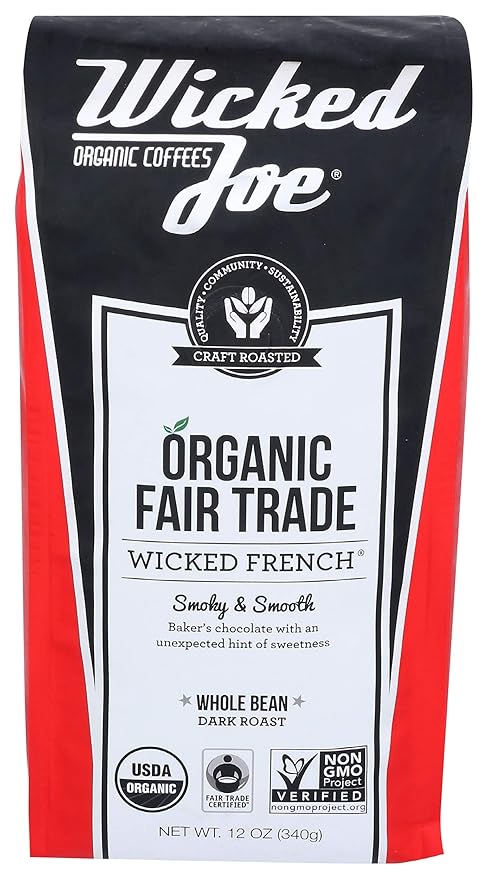 Wicked Joe Coffee French Whole Bean 12 oz red