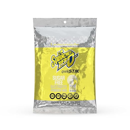 Sqwincher Zero Qwik Stik Sugar Free Orange and Lemonade Flavor Electrolyte Hydration Drink Mix (50 Count)