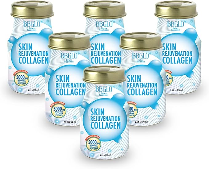 BBGLO® Skin Rejuvenation Collagen Drink - Anti Aging Complex 2.4 fl. Oz (Pack of 6 Bottles Original)