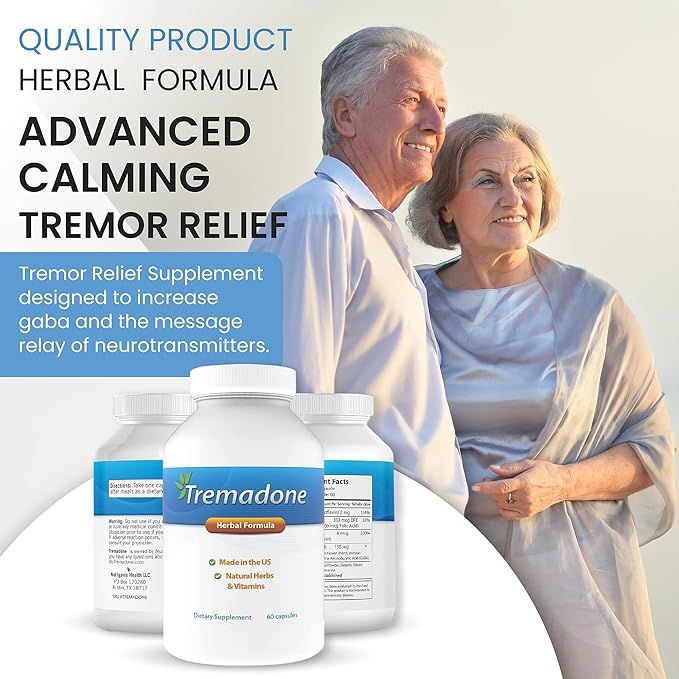 Essential Tremor Relief Supplement for Hand Arm Head Leg Feet and Body Tremors and Shaking - All Natural Gluten Free Dairy Free by Nutriganix (1)