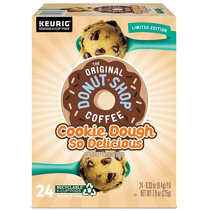 The Original Donut Shop Cookie Dough So Delicious Keurig Single Serve K-Cup Pods Flavored Coffee 96 Count