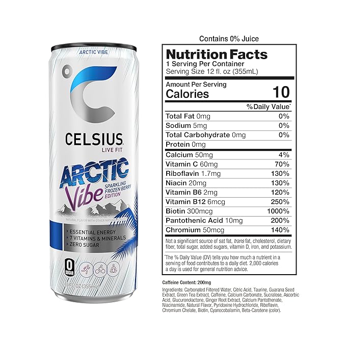 CELSIUS® Zero Sugar Energy Drink &amp Powder Stick Bundle Arctic Vibe