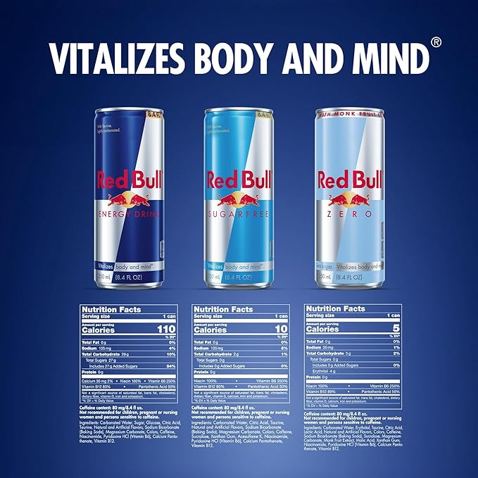 Red Bull Energy Drink Variety 2025 Advent Calendar Pack with 80mg Caffeine Taurine &amp B Vitamins 8.4 fl. oz. - 24 Cans