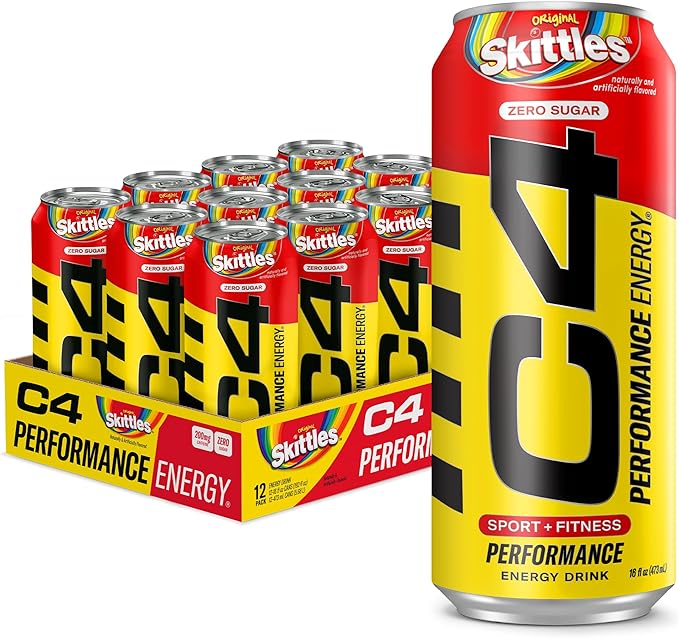 C4 Energy &amp Smart Energy Drinks Variety Pack Sugar Free Pre Workout Performance Drink &amp C4 Energy Drink Skittles Carbonated Sugar Free Pre Workout Performance Drink