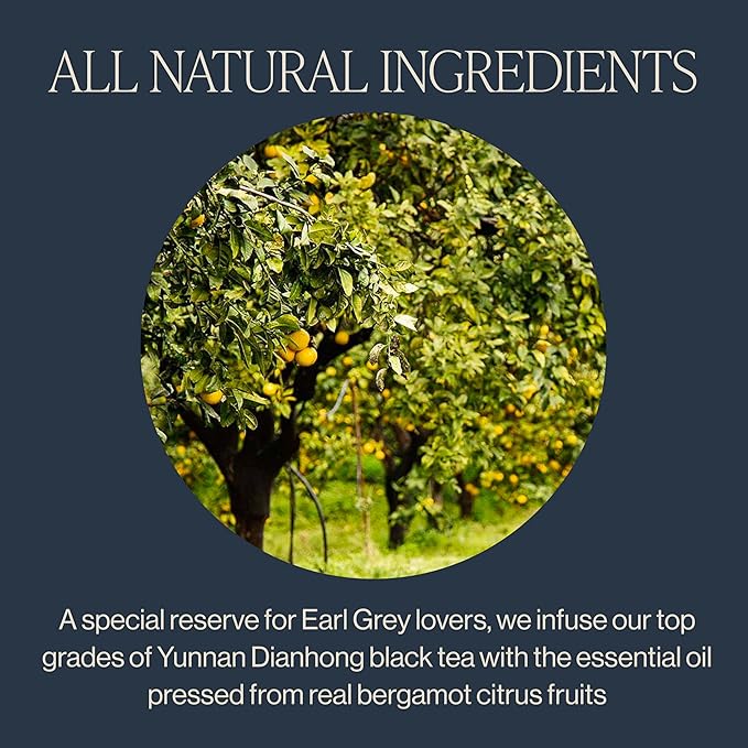 Rishi Tea Earl Grey Supreme Tea - Organic Caffeinated Loose Leaf Tea with Bergamot Oil and Top Grade Yunnan Black Tea - 4 Ounces 12+ Servings