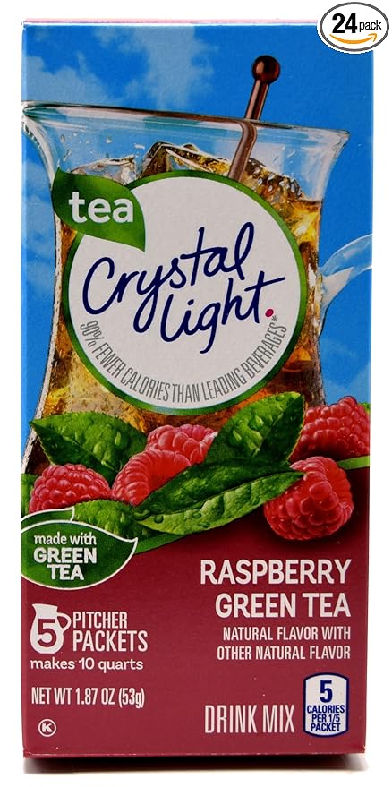 Crystal Light Raspberry Green Tea Drink Mix 10-Quart Canister (Pack of 24)