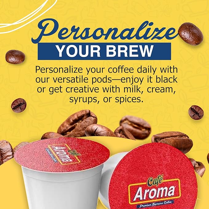 Café Aroma Espresso Single-Serve Pods Coffee K-Cups Compatible With Keµrig Authentic Cuban Style Coffee Espresso Coffee K-Cups 1-Pack (60 Count)
