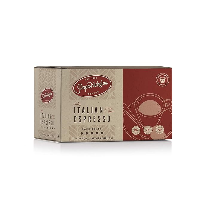PapaNicholas Coffee Single Serve Coffee Cups Fits Keurig K Cup Brewers Italian Espresso 36 Coffee Pods