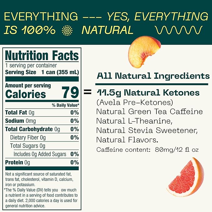 KEY 24-Pack Combo Bundle - Grapefruit Peach 12pk &amp Pineapple Passionfruit 12pk - Sugar Free All Natural Long Lasting Energy Optimal Green Tea Caffeine &amp L-Theanine for Mental Focus