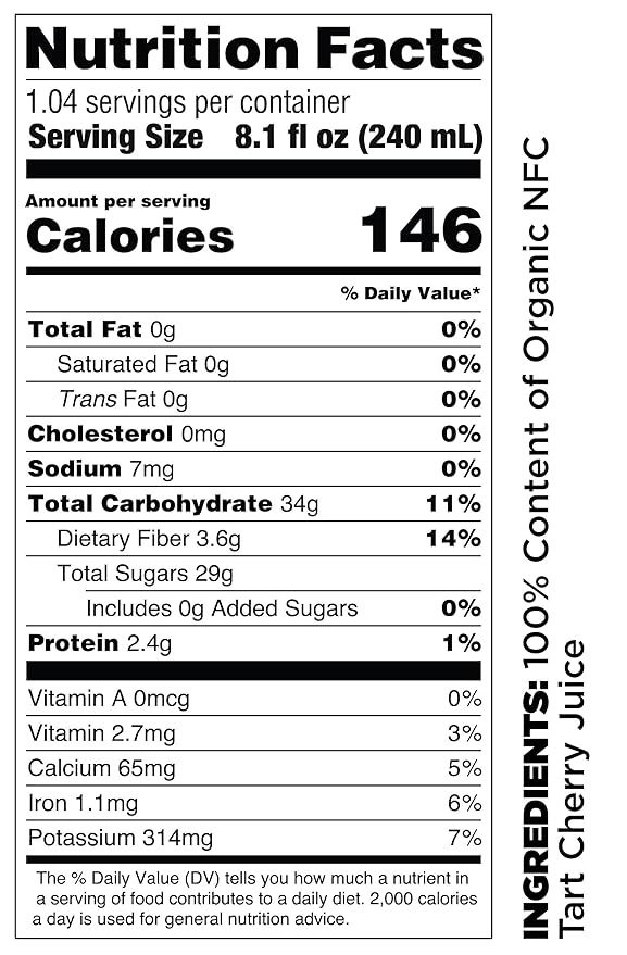 Pomona Organic Pure Tart Cherry Juice Cold Pressed Non-GMO No Sugar Added Not from Concentrate Gluten Free Kosher Certified Preservative Free8.4 Fl Oz (Pack of 12)