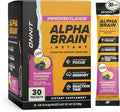 ONNIT Alpha Brain Instant Cognitive Support Drink Mix BlackBerry Lemonade Flavor Nootropic Supplement for Focus Memory and Clarity 0.13 oz Packets 30 Count