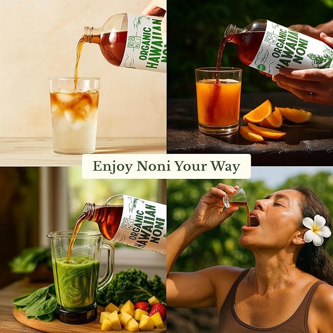 Healing Noni - 100% Pure Noni Juice - USDA Organic Full Strength Wellness Drink Hawaiian-Grown Superfood - (32oz 12 Pack)