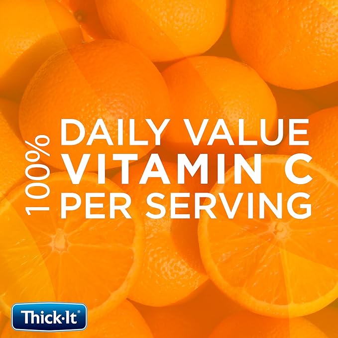 Thick-It Clear Advantage Mildy Thick Orange Juice Nectar Consistency Ready-to-Drink Digestible Swallowing Aid Hydration on the Go Convenient &amp Ready-to-Use 8 oz Bottle (24 Pack)
