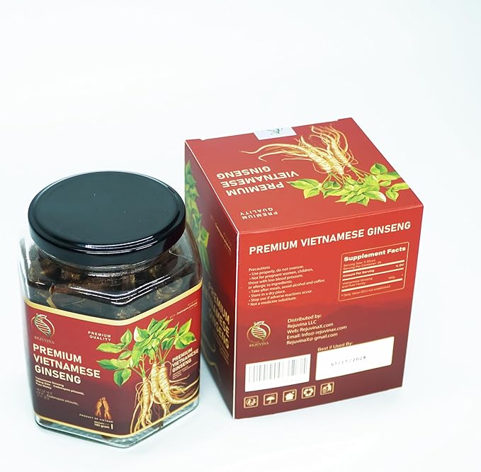 Premium Vietnamese Ginseng Slices with Honey – Energy &amp Performance Support Immune Health &amp Focus – No Capsules No Bitter Powder only Soft Chew Ginseng with Honey 100% Natural 180g Jar