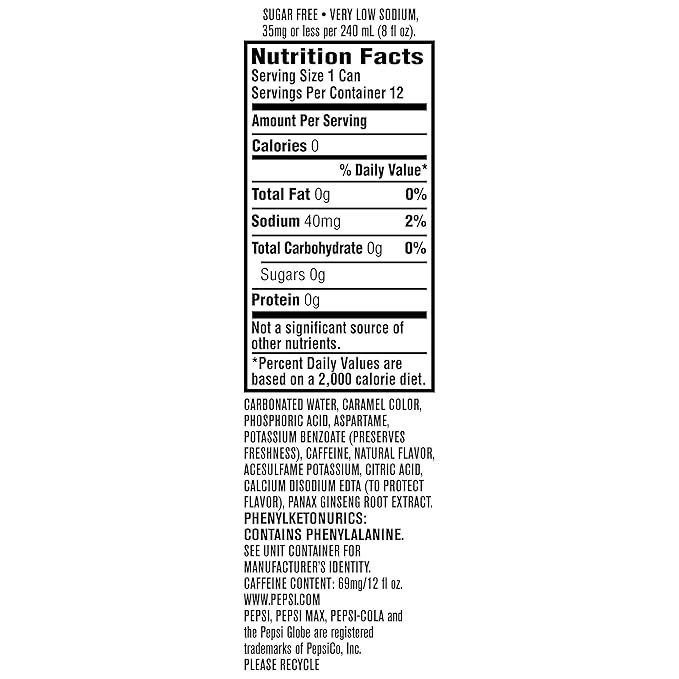 Pepsi Zero Sugar Soda Fridge Pack Bundle 12 fl oz 36 Cans