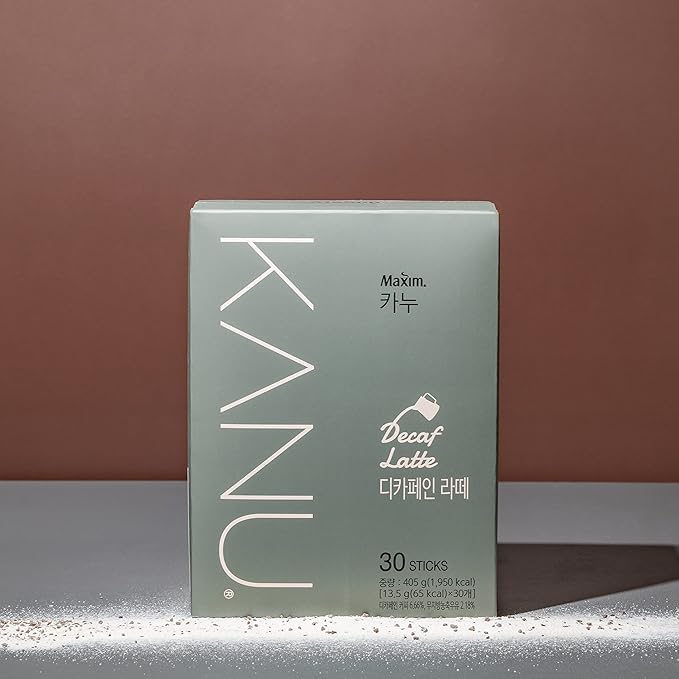 Maxim KANU Decaf Latte 30 Sticks - Korean Instant Sweet Coffee (405g x 30)