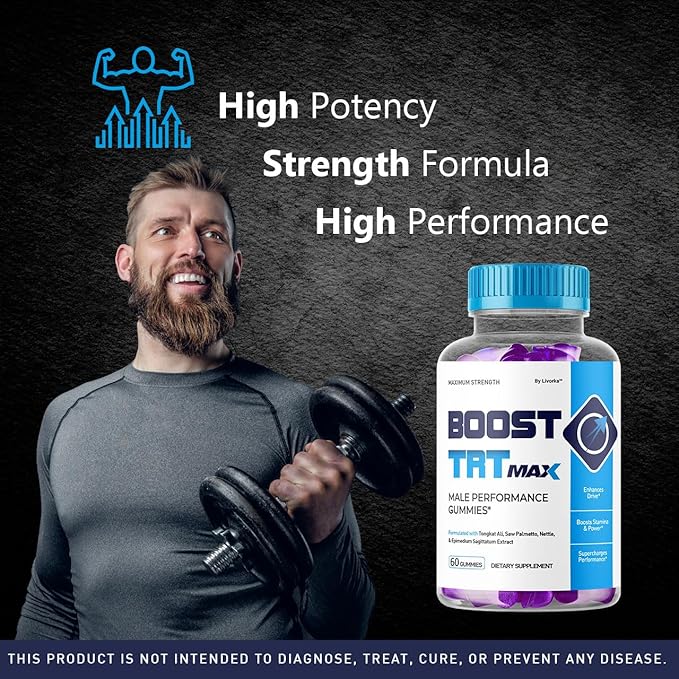 (2 Pack) Boost TRT Max - Official Boost TRT Max Gummies for Men Advanced Natural Formula Male Gummies for Maximum Performance &amp Support for Overall Wellness Booster TRT Max for 2 Months