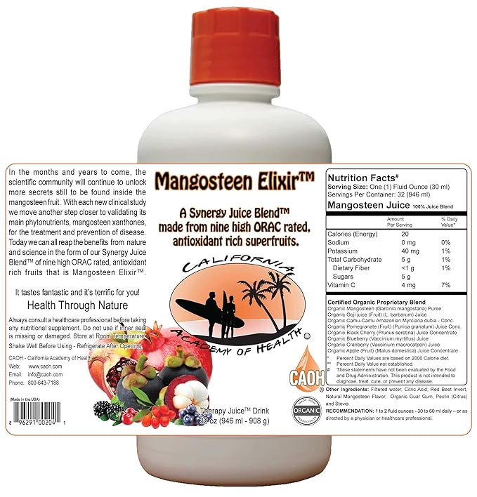 Organic Mangosteen Elixir Juice from CAOH® (1-32 oz Bottle)