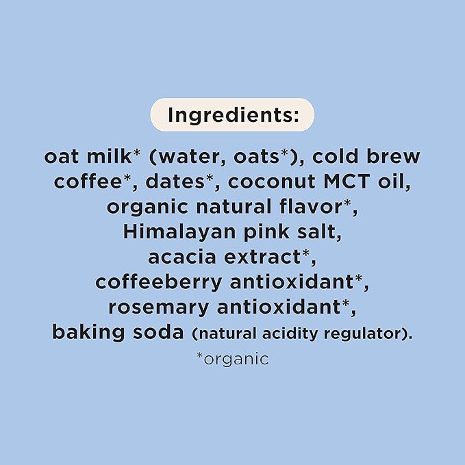 Pop &amp Bottle Oat Milk Lattes - Cold Brew Maca Antioxidants Ashwagandha MCT Oil Collagen Organic Diary Free Gluten Free Lightly Sweetened with Dates - Variety 8 Fl Oz (6 Pack)