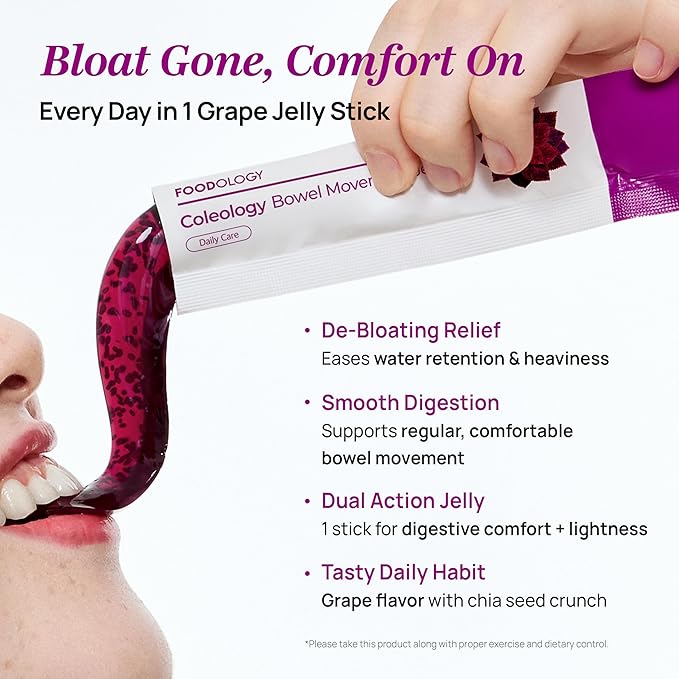 FOODOLOGY Bowel Movement Jelly &amp Collagen Jelly Set Dietary Fiber Supplement for Boosting Metabolism Gut Heath and Skin Hydration Collagen Centella Asiatica Garcinia Cambogia