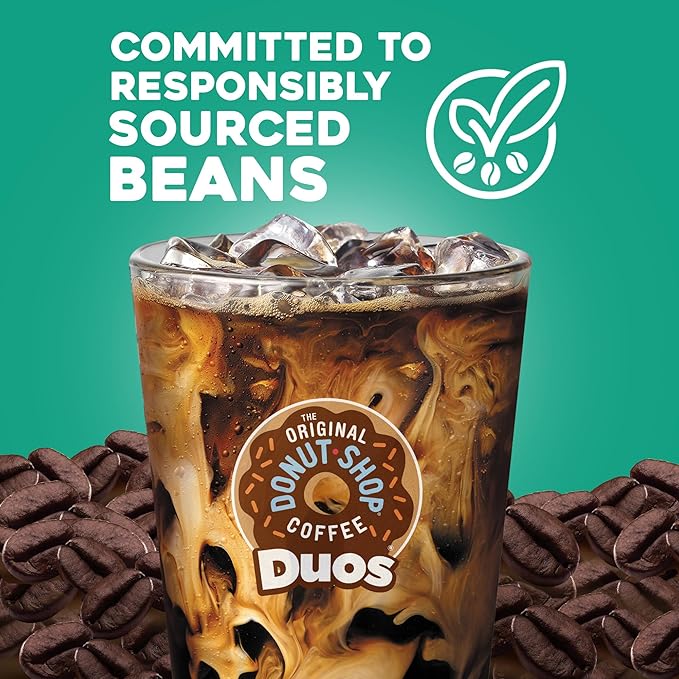 The Original Donut Shop ICED Duos Cookies + Caramel Coffee Keurig Single Serve K-Cup Pods 60 Count (6 Packs of 10)