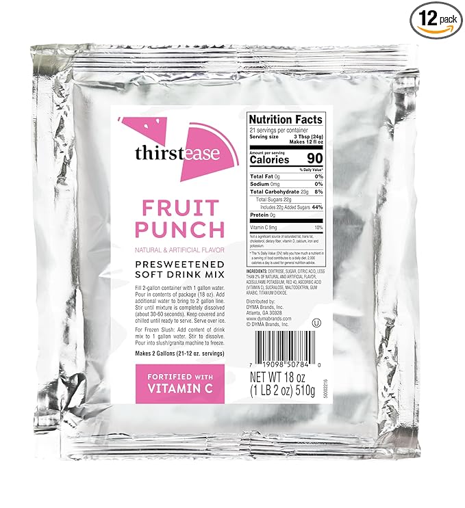 Thirst Ease Fruit Punch Drink Mix 18 Ounce - 12 per case.