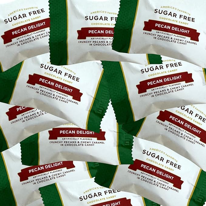 Sugar Free Chocolate Pecan Delight-1 lb Deliciously Crafted for a Guilt-Free Indulgence Made with Stevia Extract-Perfect for Health-Conscious Chocolate Lovers(16 oz)