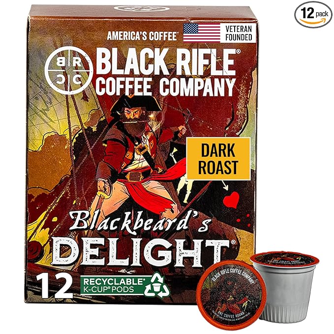 Black Rifle Coffee Company Blackbeard's Delight Dark Roast Coffee Pods 12 Single Serve Coffee Pods