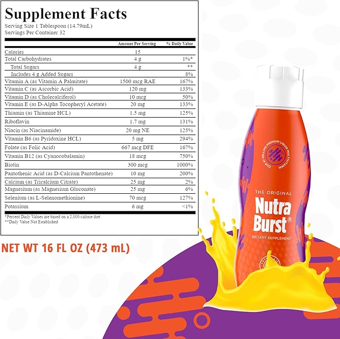 Total Life Changes NutraBurst - Liquid Multivitamin Daily Nutritional Support Packed with Essential Vitamins and Minerals 16 fl. oz