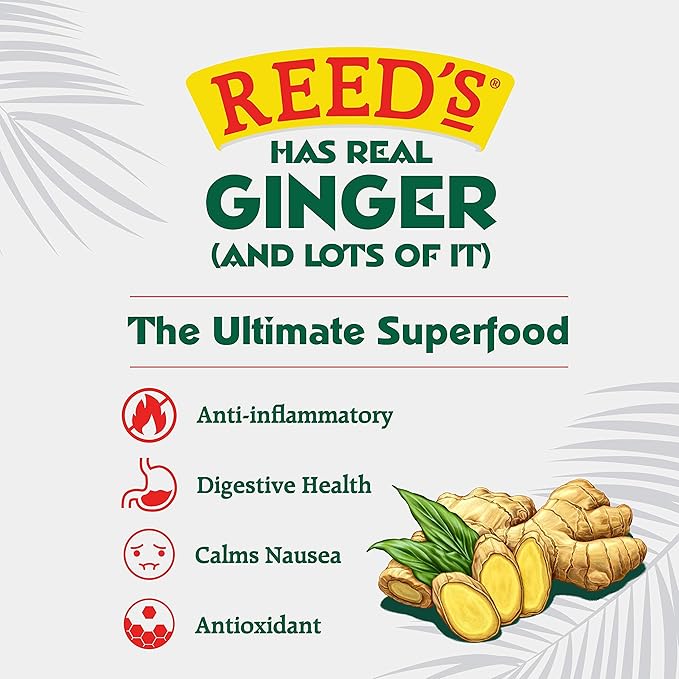 Reed's Zero Sugar Extra Ginger Beer Great Tasting Natural Craft Ginger Soda with Fresh Ginger Root (12oz Can 24 pk)