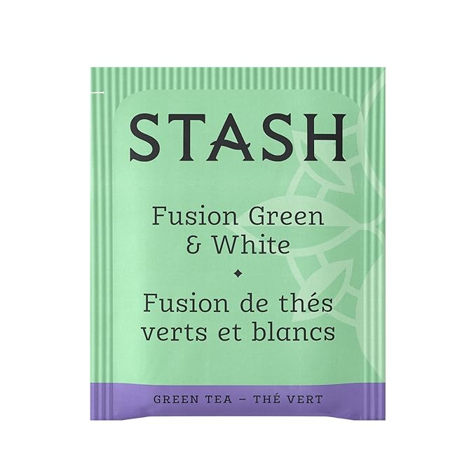 Stash Tea Green &amp White Fusion Green Tea - Caffeinated Non-GMO Project Verified Premium Tea with No Artificial Ingredients 18 Count (Pack of 6) - 108 Bags Total