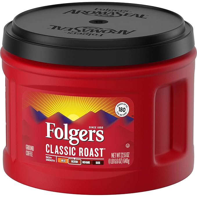 Folgers Classic Roast Medium Roast Ground Coffee 22.6 Ounces