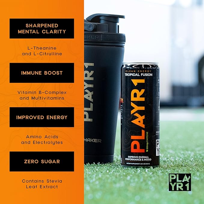 PLAYR1 Tropical Fusion Caffeinated 24 Pack