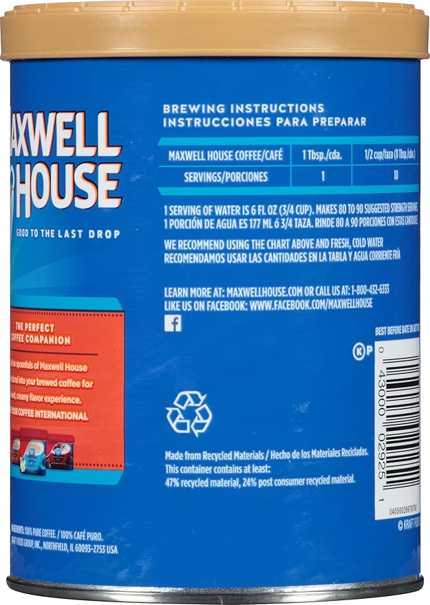 Maxwell House Breakfast Blend Light Roast Ground Coffee (11 oz Canisters Pack of 3)