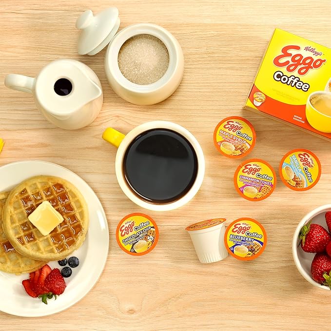 Eggo Beverages Cinnamon Toast Waffle Flavored Coffee Pods for Keurig K Cup Brewers Fair Trade Certified 40 Count – Warm and Cozy Cinnamon