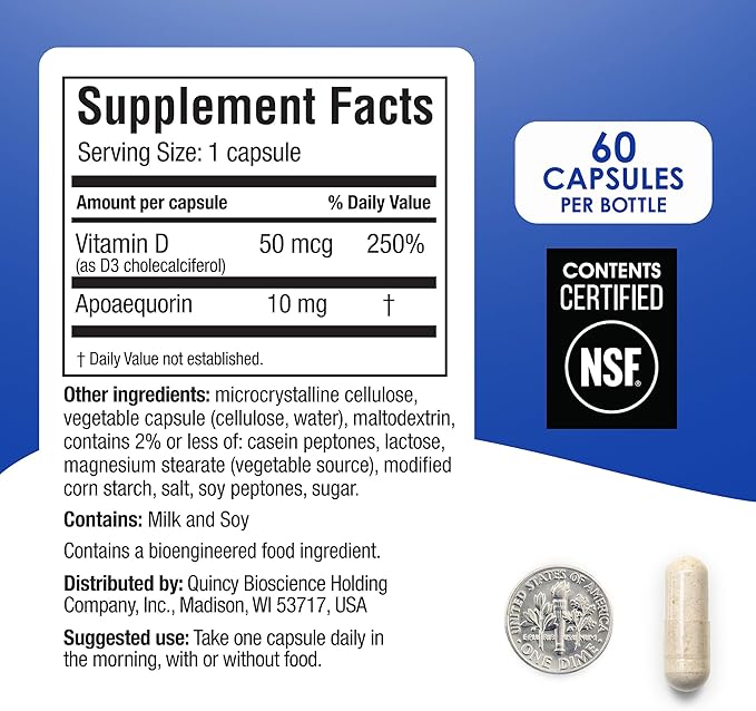 Prevagen Regular Strength - 180 Capsules (6 Month Supply) | Formulated for Your Brain | 10mg of Apoaequorin Plus Vitamin D3 with 7-Day Pill Minder