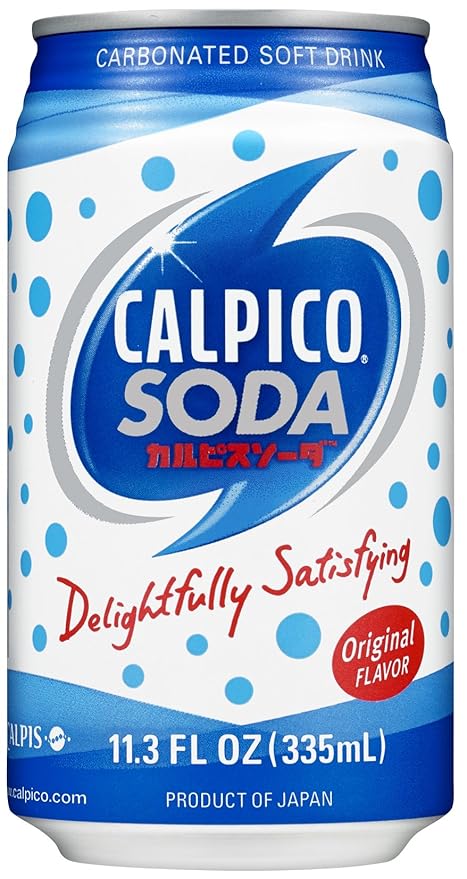 CALPICO SODA Carbonated Soft Drink Hint of Citrus Flavor Japanese Soda Made with CALPICO and Carbonated Water. 11.3oz Can (Pack of 8)