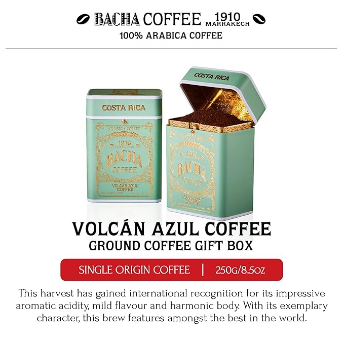 Bacha Coffee | Volcán Azul Single Origin Ground Beans Medium Roast 100% Arabica Specialty Coffee 250g Signature Nomad Collection Gift Box