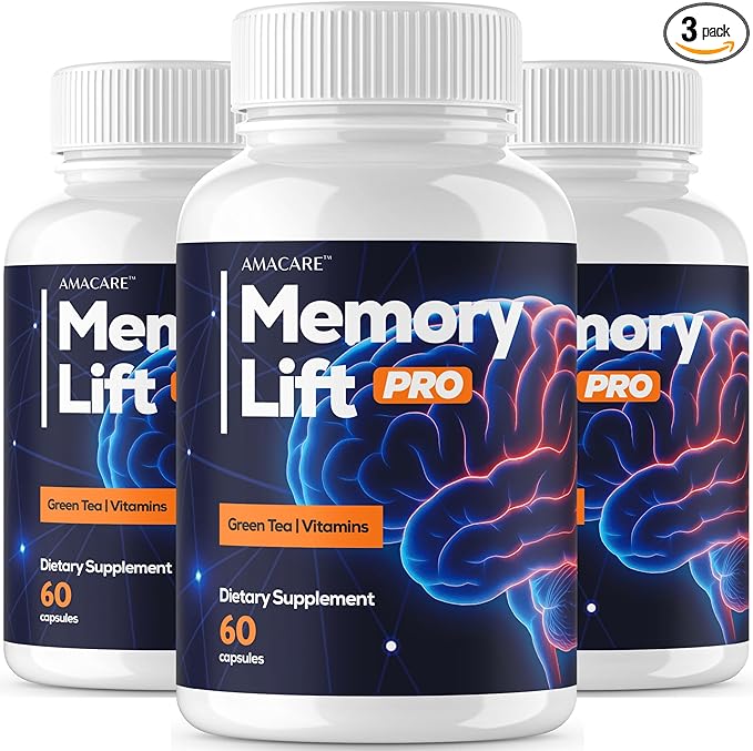 (3 Pack) MemoryLift Pro Capsules – Advanced MemoryLiftPro Pills Reviews Support Formula All Natural Premium Health and Wellness 180 Capsules for 3 Months
