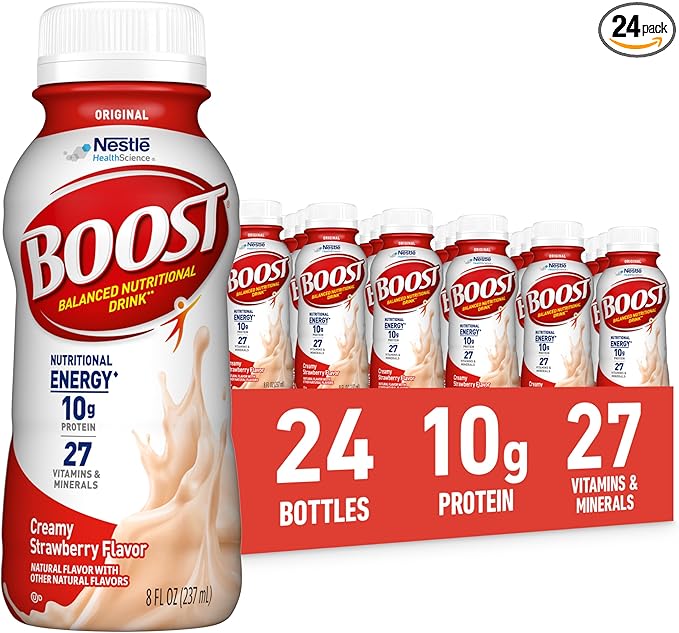BOOST Original Ready to Drink Nutritional Drink Creamy Strawberry 8 fl oz (Pack of 24)
