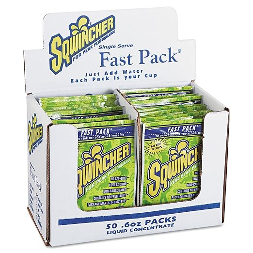 Sqwincher .6 Ounce Lemon Lime Flavor Fast Pack Liquid Concentrate Pouch Electrolyte Drink