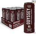 Odyssey Functional Energy Drink for Focus Cognition &amp Mood Support 12 Pack - Adaptogenic Drink with 85mg Green Tea Caffeine Lion’s Mane Cordyceps L-Theanine &amp Ginseng Sparkling Cola