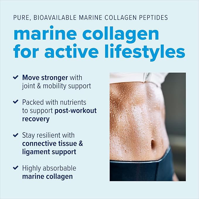Just Bjorn Marine Collagen Peptide Powder Starter Kit Marine Collagen Peptide Powder On-The-Go Stick Packs (10 Sticks per Pack) | Skin Hair Nail and Joint Support + Hyaluronic Acid