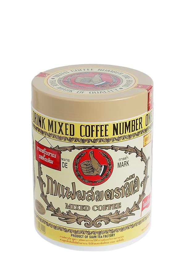 ChaTraMue/ Number One Brand Original Thai Coffee 1000G. Packed In Tin Yellow Brown