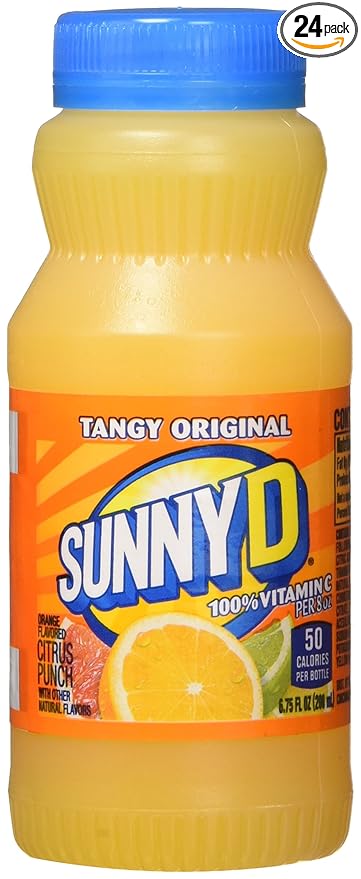 SunnyD Tangy Original Orange Flavored Citrus Punch 6.75 Fl Oz (24 Ct) (4 Pack)
