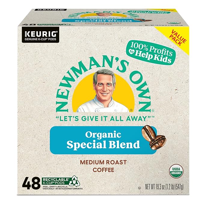 Newman's Own Organics Special Blend Single-Serve Keurig K-Cup Pods Medium Roast Coffee Pods 48 Count