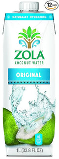 Zola Gluten Free Non-GMO BPA Free Coconut Water 33.8 oz--Pack of 12 (Coconut Water)